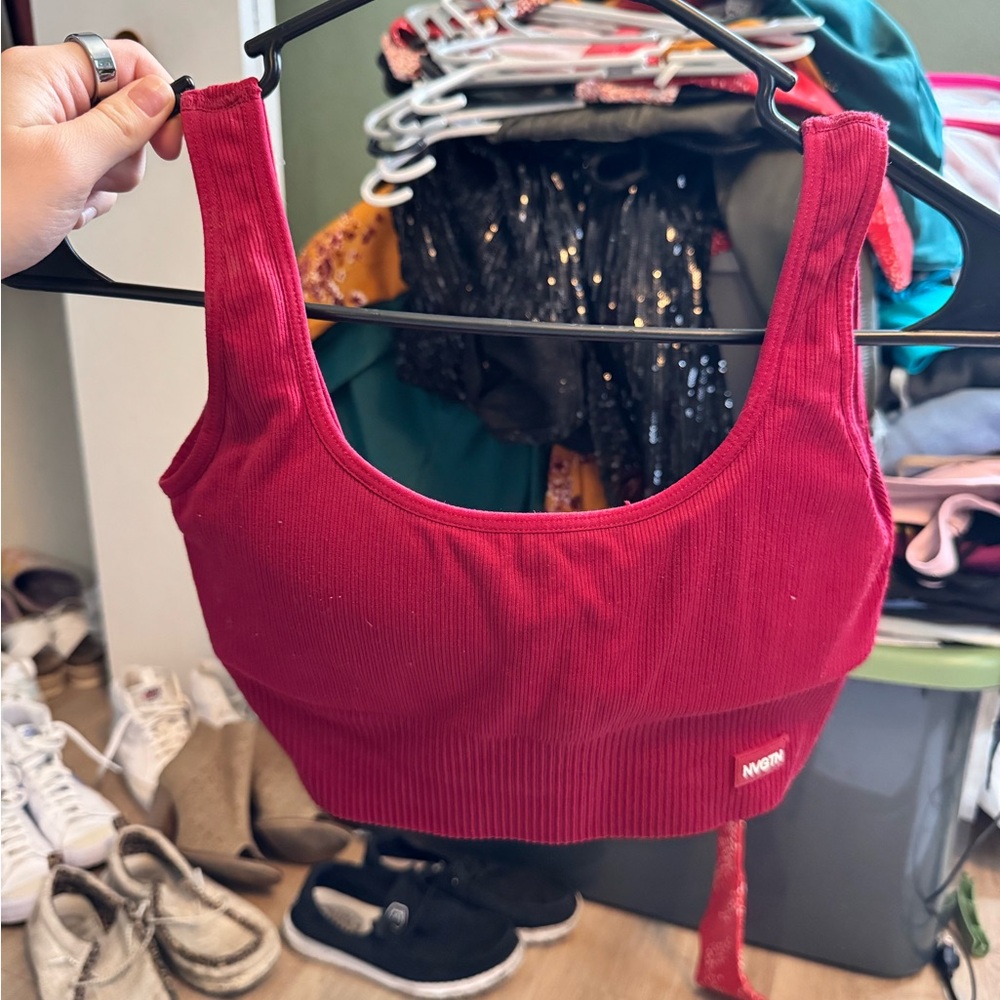 NVGTN Red Ribbed Bra